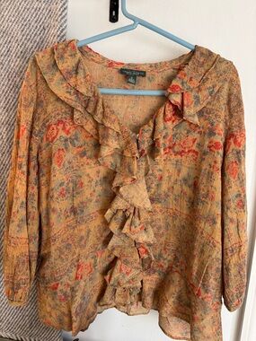 Lauren Ralph Lauren Floral Ruffle Blouse